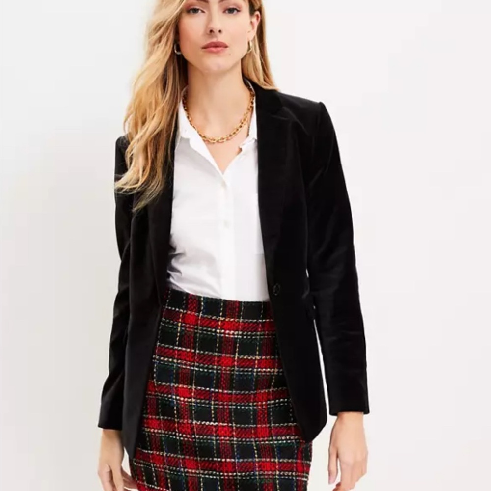 Brand new! Loft Red Plaid Skirt